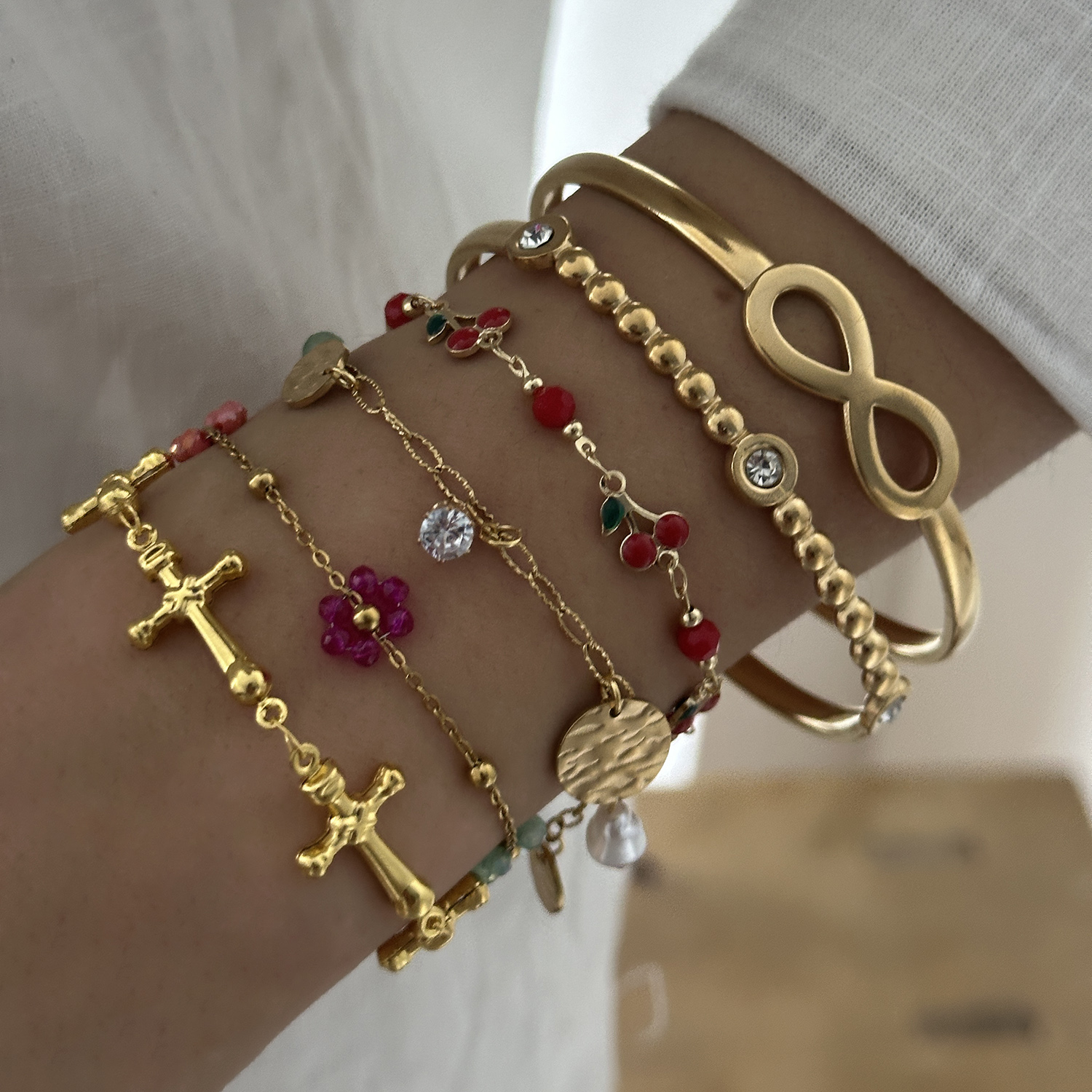 Ethnic Fashion Wear For Women - Gold Plated Stack Bracelets For Women