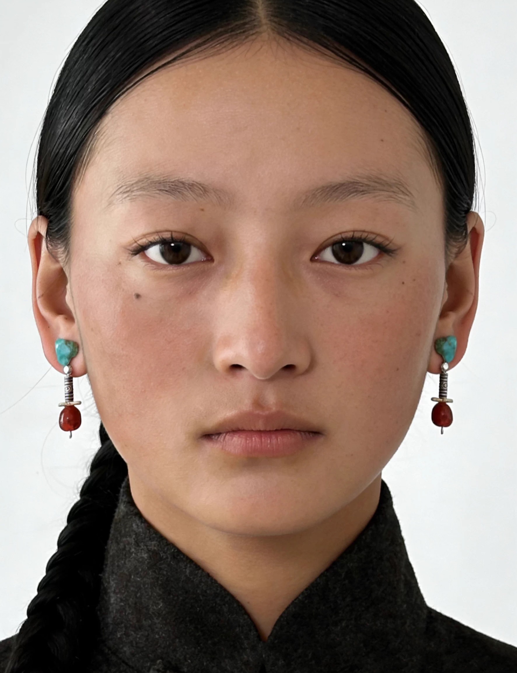 Ethnic Wear Fashion Designer - Tibetan Style Front Back Stud Earrings