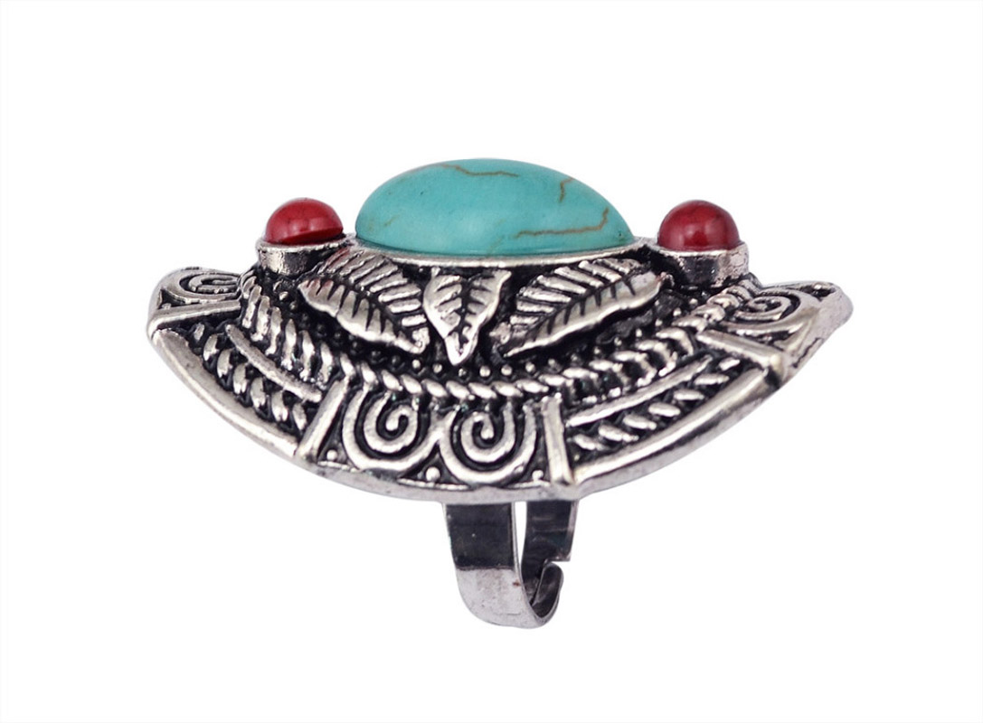 Boho Ethnic Tibet Turquoise Ri - Ethnic Fashion Pakistan 리뷰 및 가격