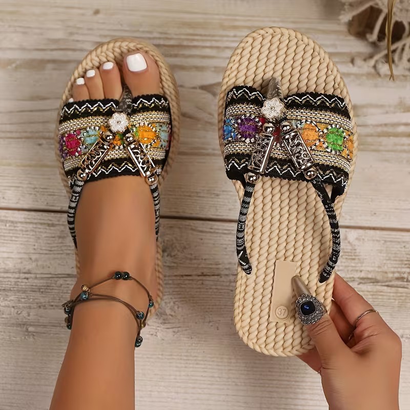 Women Slippers Outdoor Handwov - Ethnic Modern Fashion 리뷰 및 가격