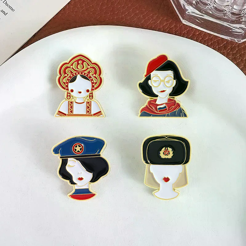 2PCS Cartoon Russian Girls Cha - Ethnic Fashion Images 리뷰 및 가격