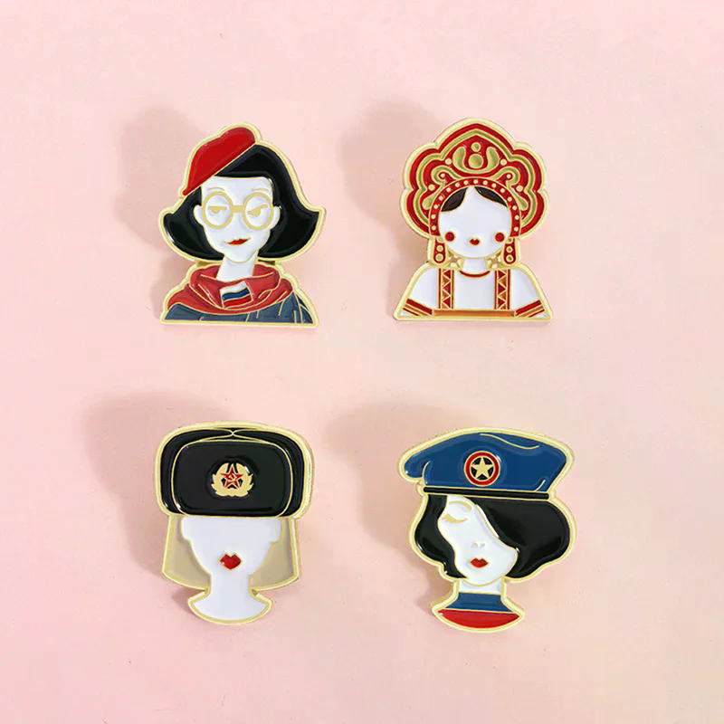 2PCS Cartoon Russian Girls Cha - Ethnic Fashion Images 리뷰 및 가격