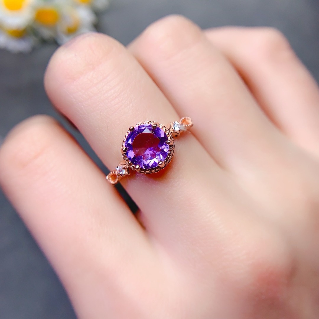 Dazzling Natural Amethyst Ring - Ethnic Wear Fashion Designer 리뷰 및 가격