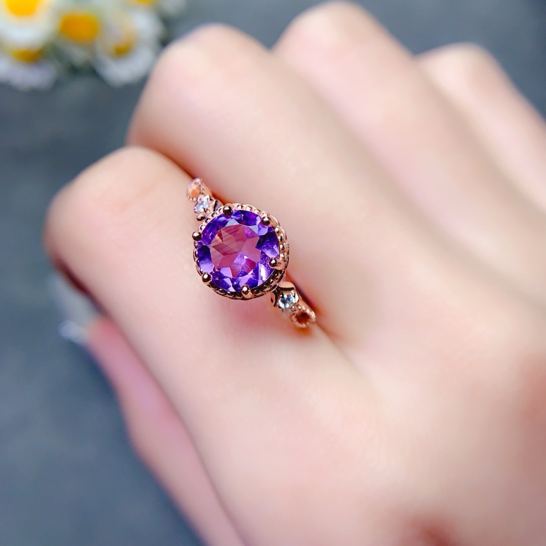 Dazzling Natural Amethyst Ring - Ethnic Wear Fashion Designer 리뷰 및 가격