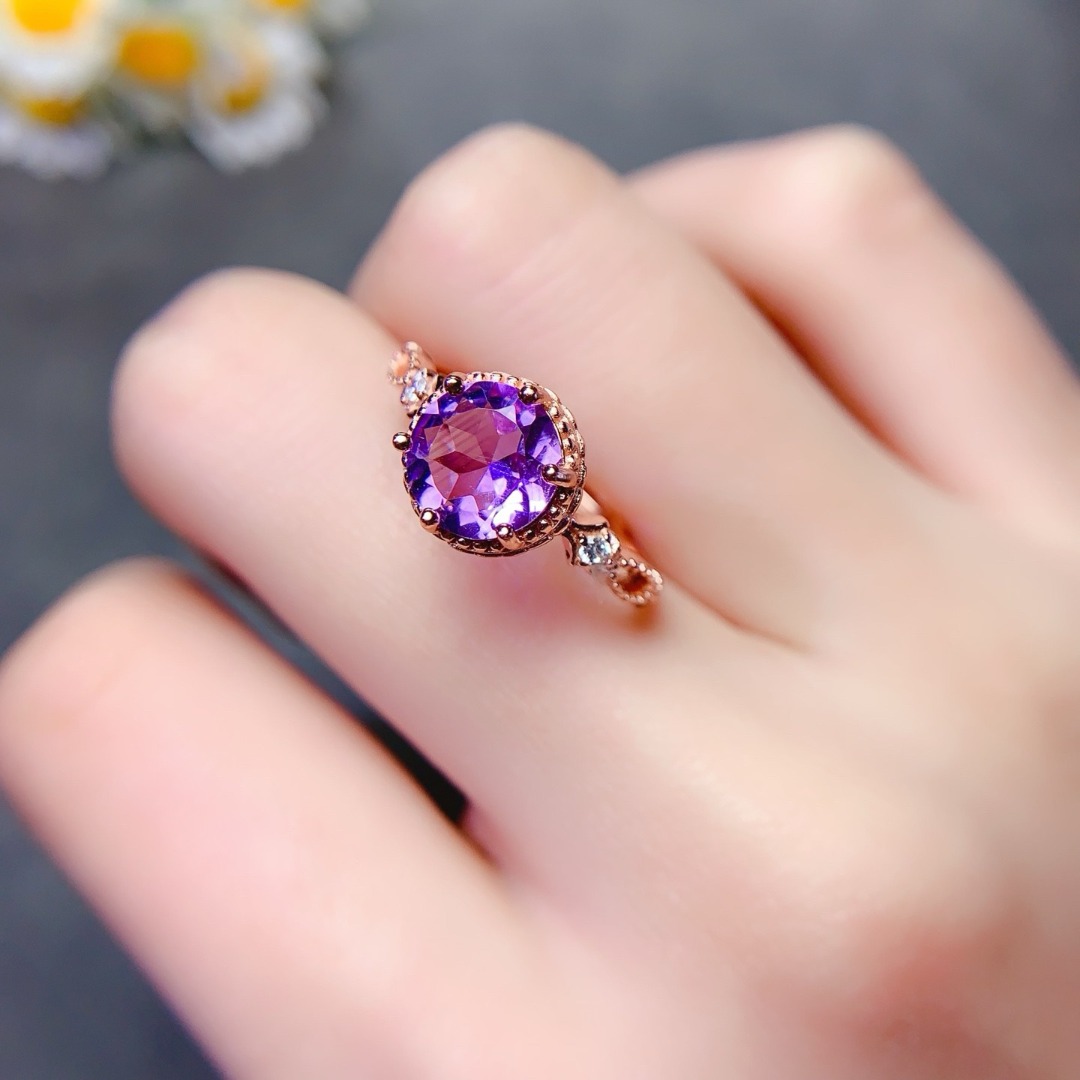 Dazzling Natural Amethyst Ring - Ethnic Wear Fashion Designer 리뷰 및 가격