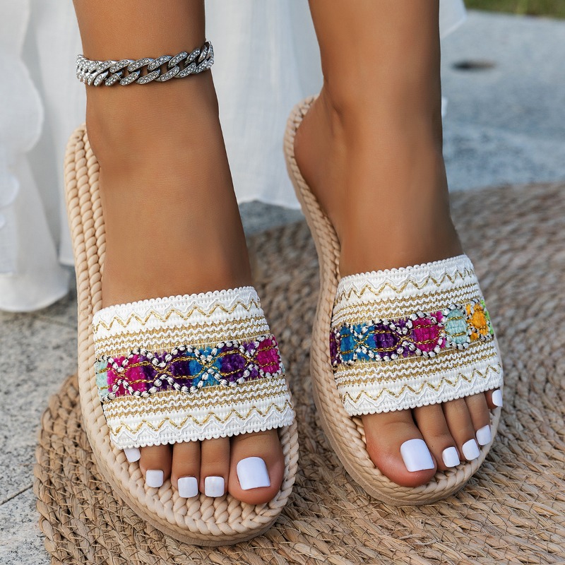 Women Slippers Outdoor Flat De - Ethnic Fashion Designers 리뷰 및 가격