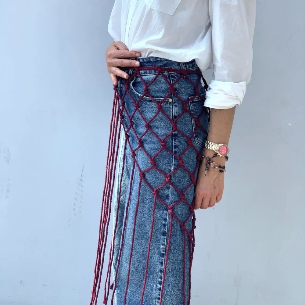 Bohemian Netted Fringe Scarf S - Ethnic Fashion Designers 리뷰 및 가격